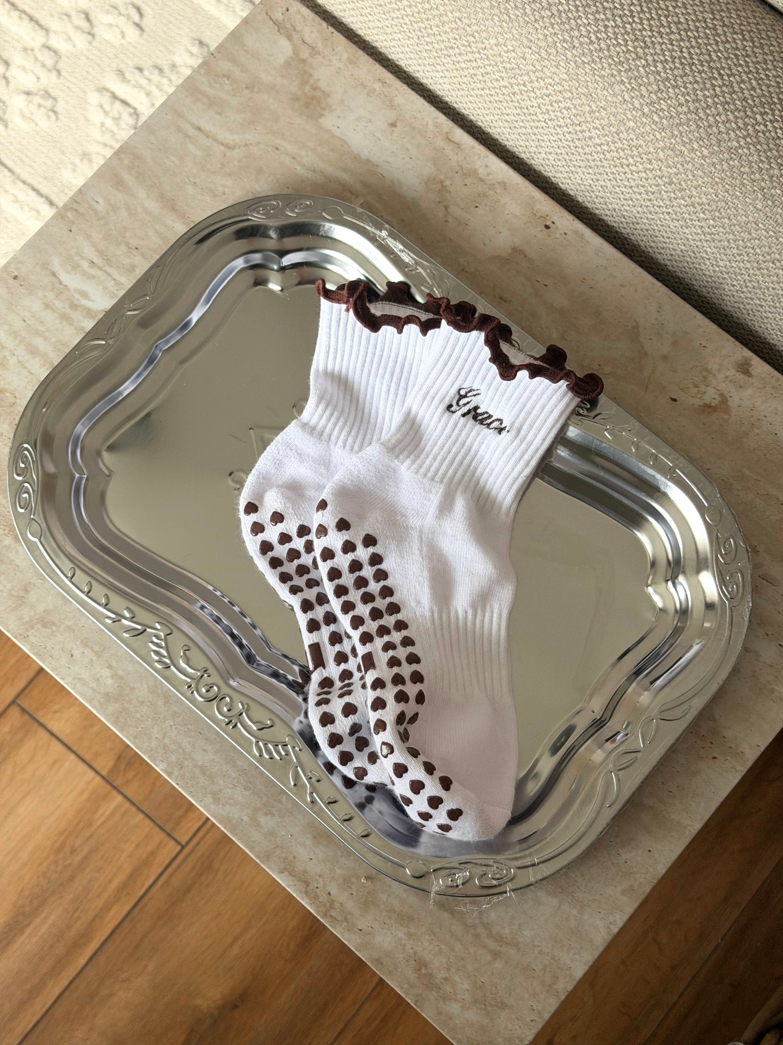 Espresso Personalised Grip Sock